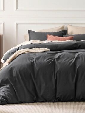 NWT Muji Gray Washed Organic Cotton Duvet Cover and Pillow Cases